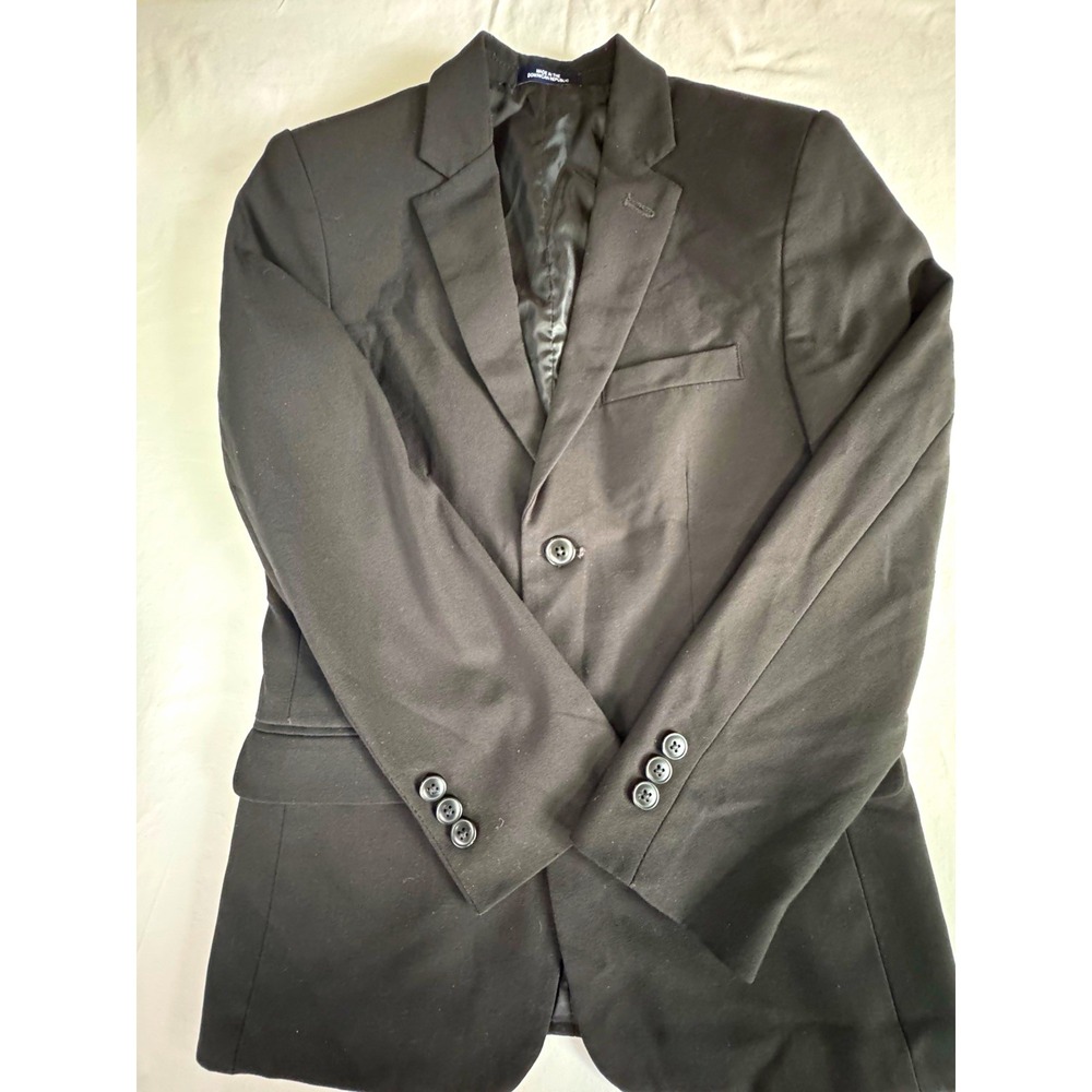 Women Chaps Black Twill Blazer Single-Breasted Two-Button Notch Lapel L 14